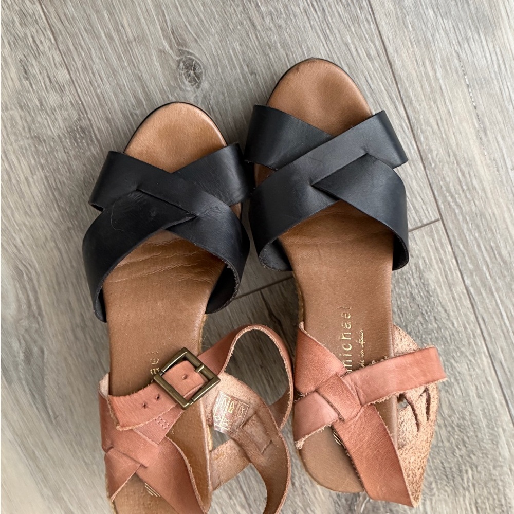 Eric Michael Black and Tan Women's Sandals